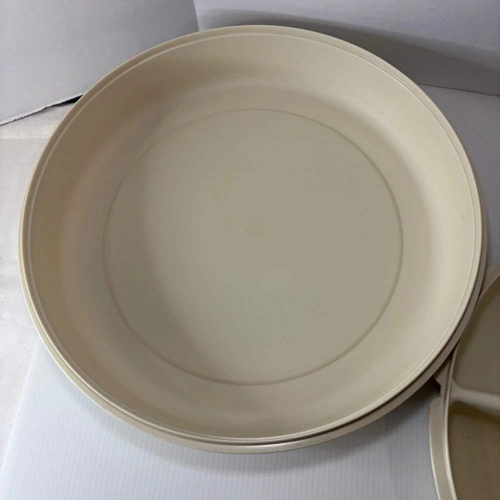 Vtg Tupperware Divided Veggie/Fruit/Dip Snack Party Tray 1665-5 With Lid 1666-4